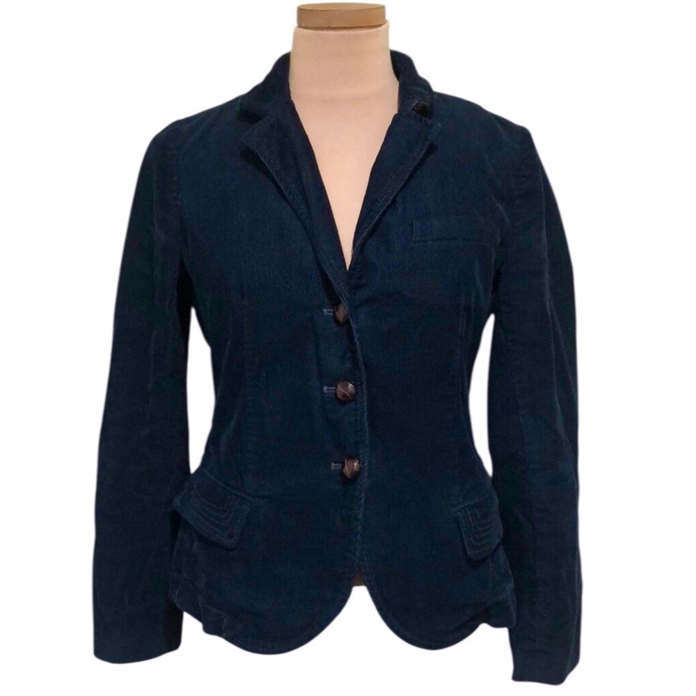 J Crew Blazer Size Small Navy Blue Ribbed Corduroy